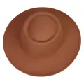 Cappello fedora classico in feltro di lana marrone con tesa larga e corona piatta - M (56-58cm) / Marrone