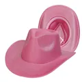 Western style pink sequin cowboy hat with shimmering finish for party and dance events - Rose Red