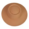 Cappello fedora classico in feltro di lana cammello con tesa larga e corona piatta - M (56-58cm) / Cachi