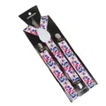 Floral print 2.5cm suspenders with white webbing and silver metal clips for adults - Colorful Floral Pattern (15)