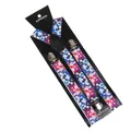 Vibrant colorful star pattern suspenders for adults with 2.5cm width and metal clips - Colorful Star Pattern (18)