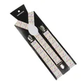 2.5cm colorful polka dot pattern suspenders for adults with metal clips on black card - Multicolor Dot Pattern (29)
