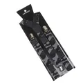 Adjustable Y-back suspenders with grey camouflage pattern and sturdy metal clips - Grey And Black Camouflage (32)