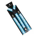 Adult adjustable 2.5cm elastic suspenders featuring blue and white wave patterns - Blue And White Wave Pattern (34)