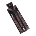 Checkerboard suspenders with red hearts and black spades poker pattern on card - Poker Elements Pattern (40)