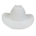 Classic white wide brim wool felt cowboy hat with structured crown and curved edges - M (56-58cm) / White