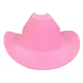 Fashionable bright pink wide brim felt cowboy hat with classic cattleman crease crown - M (56-58cm) / Pink
