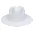 Classic white woven Panama hat for men and women with foldable sun protection straw finish - 56-58cm / Basic Style / White