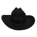 Classic black wide-brim western cowboy hat with breathable mesh texture for outdoor sun protection - M (56-58cm) / Black (458C)