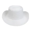 Sombrero de sol Panamá blanco clásico con ala ancha para protección de la playa - M (56-58cm) / Blanco (f)