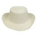 Sombrero de paja Panamá en blanco crema con copa plana para protección solar - M (56-58cm) / Beige (C)