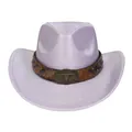 Lavender pearlescent cowboy hat with vintage longhorn buckle and metallic glitter finish - M(56-58cm) / Classic / Light Purple