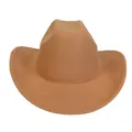 Classic western wool felt cowboy hat in tan brown color with wide brim and top dent - M / Camel