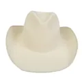 Breathable ivory woven cowboy hat with wide curved brim and stylish pinched crown - M / Creamy White (457B)