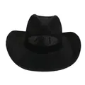 Classic black breathable mesh western cowboy hat with a wide brim and curved side design - M / Black (457C)