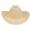Summer wide brim beige straw western cowboy hat with minimalist curved design - M (56-58cm) / Beige (458A)