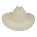 Elegant cream-white wide brim western cowboy hat in fine straw weave with flat brim - M (56-58cm) / Creamy White (458B)