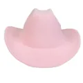 Stylish pink felt western cowboy hat with wide upturned brim and classic indented crown - M (56-58cm) / Light Pink