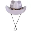 Light purple glitter fedora hat with leopard print band and adjustable chin strap - M (56-58cm) / Jazz Hat Style / Light Purple