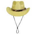Sparkly light green jazz fedora hat with leopard print band and adjustable chin strap - M (56-58cm) / Jazz Hat Style / Yellow