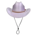 Lavender pearlescent jazz fedora hat with glitter finish and brown leather band - M (56-58cm) / Flat Top Light Purple