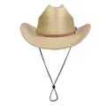 Champagne gold western cowboy hat with pearlescent finish and brown leather decorative band - M (56-58cm) / Flat Top Champagne