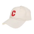 Gorra de béisbol de algodón beige con la letra C roja bordada en la parte frontal - Estilo Letra C Bordado 3D / Beige