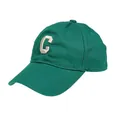 Gorra de béisbol de algodón verde oscuro con letra C bordada sobre fondo blanco - Estilo Letra C Bordado 3D / Verde