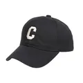 Gorra de béisbol negra clásica con la letra C bordada en beige sobre corona de algodón - Estilo Letra C Bordado 3D / Negro