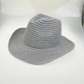 Classic gray knit western cowboy hat with wide brim for sun protection and style - 56-58cm / Gray