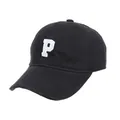 Vista detallada del bordado de la letra P blanca en la gorra de béisbol negra - 3D Embroidered Letter P Style / Negro