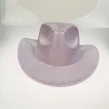 Pink metallic cracked texture cowboy hat with wide brim for festival party costumes - 18E Light Purple