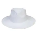 Classic white wool felt fedora with a wide brim and decorative belt for autumn fashion - 58-60cm / Leaf Charm Style (193D) / White