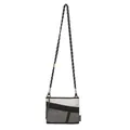 Waterproof nylon crossbody sacoche in cream and grey with climbing rope shoulder strap - One Size / White