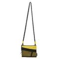 Waterproof nylon crossbody bag in bright yellow and black with mesh pocket - One Size / Yellow