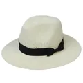 Breathable cream hollow woven straw fedora with a black grosgrain ribbon bow - Wide Ribbon Bow Style / Off White