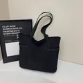 Sac fourre-tout classique en toile noire grande capacité avec poches latérales et sangles - Taille unique / Noir