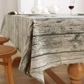 Faux wood grain linen tablecloth with rustic bark pattern and vintage drape effect - 60*60cm / Wood Grain