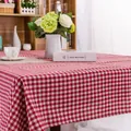 Close-up of red and white checkered tablecloth with a soft cotton linen texture - 60*60cm / Red Gingham