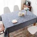Nappe rectangulaire en lin bleu avec texture à rayures naturelles pour salle à manger - 140*250cm / Bleu Marine