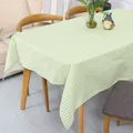 Green and white checkered cotton linen tablecloth on wooden table in a cozy home setting - 60*60cm / Green Gingham