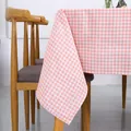 Modern pink and white checkered tablecloth in a minimalist dining room setting - 60*60cm / Pink Small Check