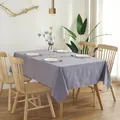 Nordic minimalist solid light purple cotton tablecloth with natural textured draping - 90*90cm / Light Gray