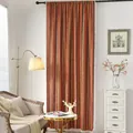 Bohemian cotton linen curtain with colorful stripes and decorative white tassels - 150W*270H / Bronzed Red Stripe Rod Pocket
