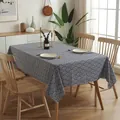 Modern rectangular tablecloth with blue and white wave pattern in Nordic dining setting - 60*60cm / Wave
