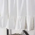 Macro detail of French style white ruffle short curtain with textured fabric weave - 150x45cm / White Lotus Style (Hook Type)