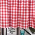 Klassischer rot-weiß karierter Vorhang aus Baumwollleinen für Küche und Schränke - Breite 140cm x Höhe 45cm / Rot-Weiß Karo-Muster - Klettverschluss