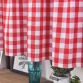 Rot-weiß karierter Café-Vorhang aus Baumwollleinen mit Struktur für Küchenschränke - Breite 140cm x Höhe 45cm / Rot-Weiß Karo-Muster - Hakentyp
