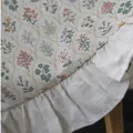 Floral print curtain with ruffled edges in American rural style for bedroom decor - Full Greenery / Rod Pocket / Short Valance