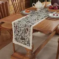 American pastoral jacquard table runner with vintage floral patterns and cream tassels - 30x240cm / American Floral Style